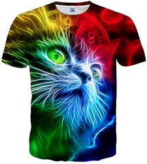 Unisex Casual 3D Print Short Sleeve T Shirt Tees Multi color 54