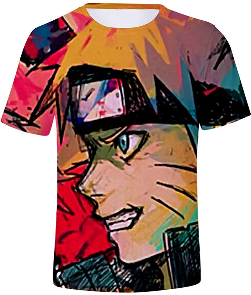 Unisex Novelty Tee Tops 3D Printed with The Japanese Anime Naruto T Shirts for Men Women Profile