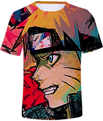 Unisex Novelty Tee Tops 3D Printed with The Japanese Anime Naruto T Shirts for Men Women Profile