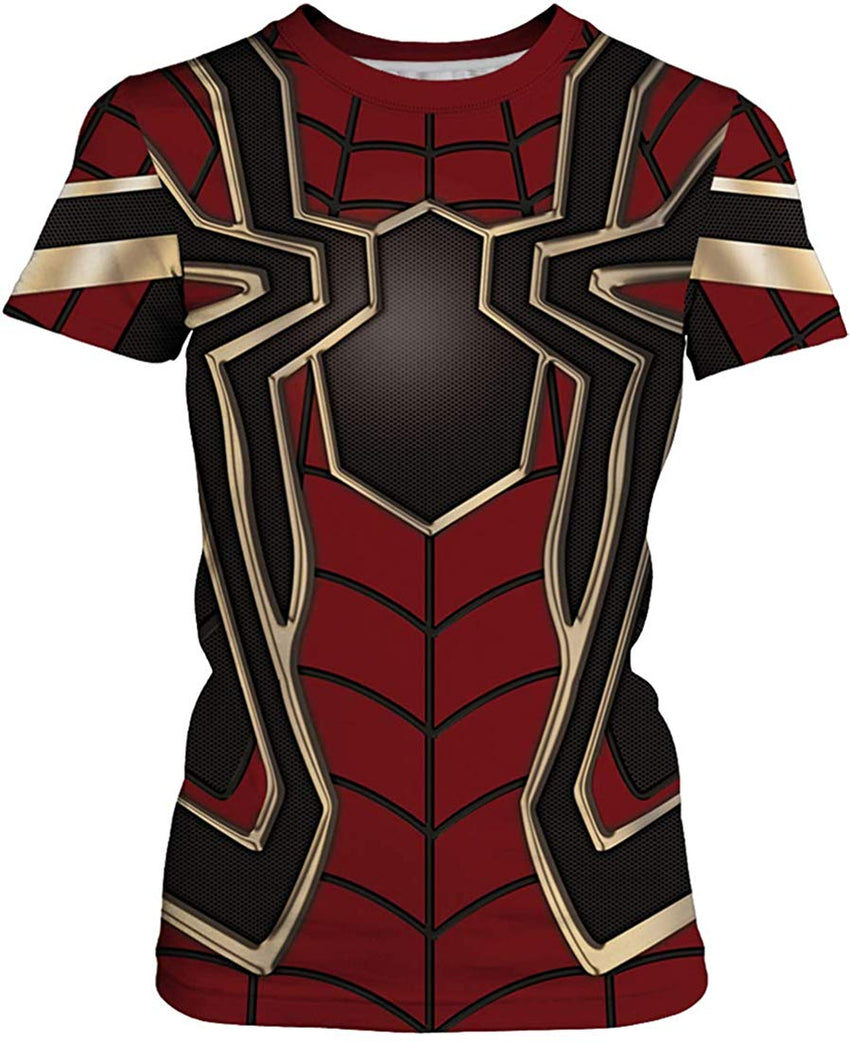 Women Summer T Shirt 3D Pattern Print Funny Short Sleeve Tee Couple Shirt Spiderman c
