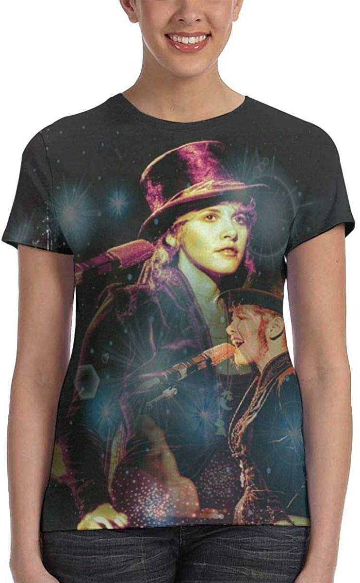 Back to The Gypsy That I was Women's 3D Print Graphic Hippie Music T Shirt Stevie Nicks Retro T Shirt White4