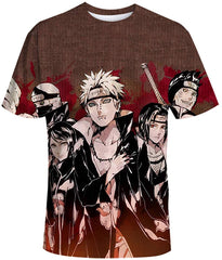 Men Naruto 3D Print Short Sleeve Pullover Regular Fit T Shirt Color 19