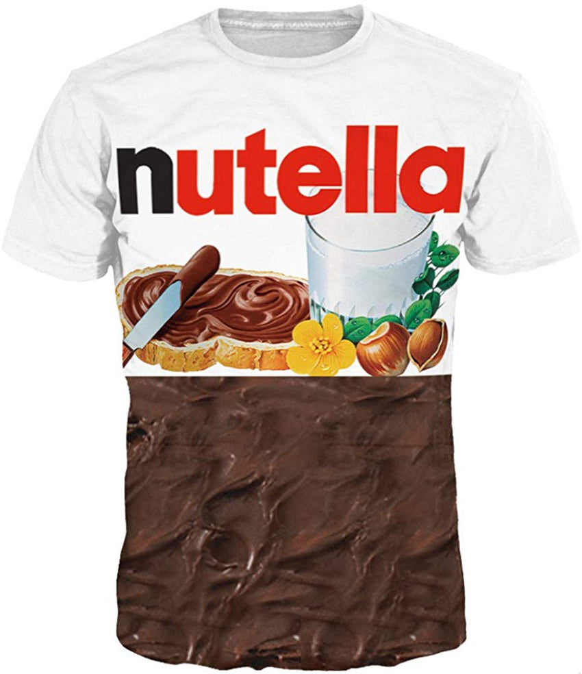 Unisex 3D Print Short Sleeve T Shirt Fashion Couple Tees Chocolate Sauce
