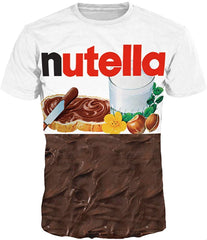 Unisex 3D Print Short Sleeve T Shirt Fashion Couple Tees Chocolate Sauce