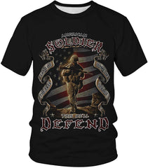 Men's T shirt Casual Tee 3D Unisex Digital Print Graphic Short Sleeves Soldier 1