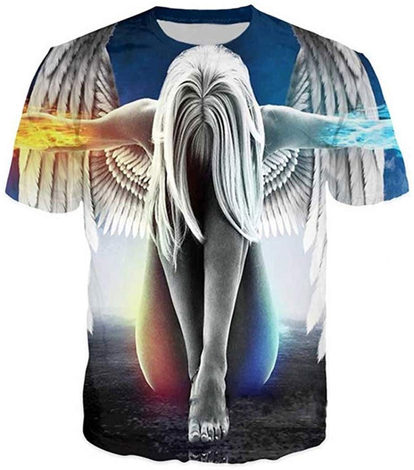 3D Print Shirt Hipster Unisex Men Women Clothing Tops Swag T Shirt Rebirth Angel