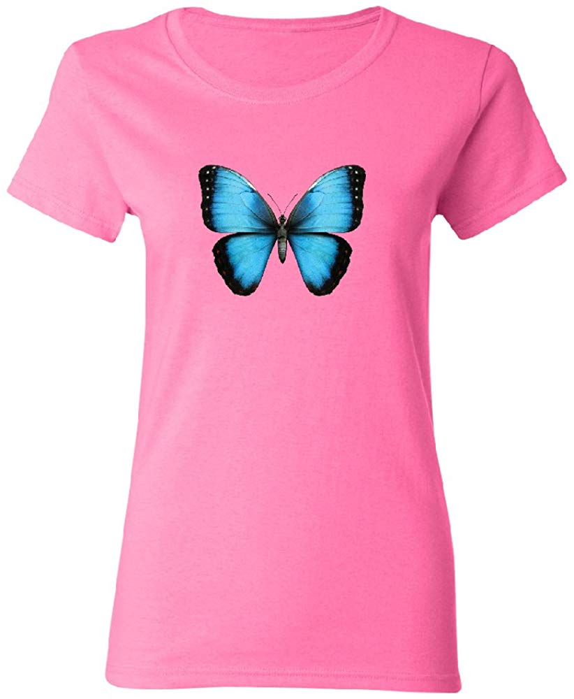 3D Morpho Butterfly Women's T Shirt Tee Pink