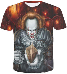 Men's T Shirt Short Sleeve 3D Print Clown Shirts Funny Style5
