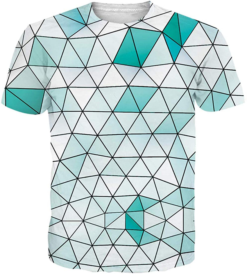 Unisex 3D Printed Summer Casual Short Sleeve T Shirts Top Tees S XXL Geometric2
