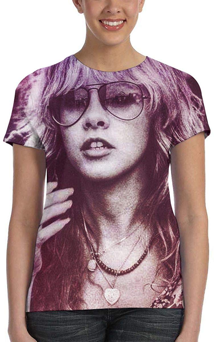 Back to The Gypsy That I was Women's 3D Print Graphic Hippie Music T Shirt Stevie Nicks Retro T Shirt White2