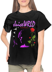 Woman 3D Print Juice WRLD Short Sleeve Tops Tee Ladies Summer Casual Shirt Black