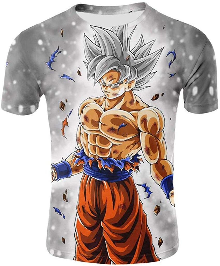 Unisex 3D Dragon Ball Goku Short Sleeve T Shirts Creative 3D Print Anime Tees Color 2