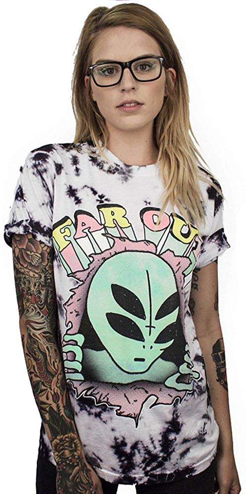 Street Style UFO Alien 3D Digital Print T Shirt Far Out