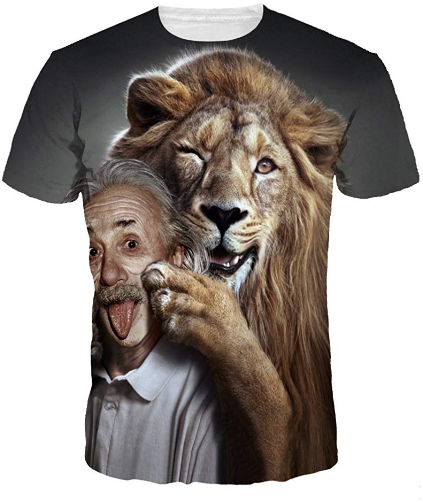 Unisex 3D Print Short Sleeve T Shirt Fashion Couple Tees Tiger Style