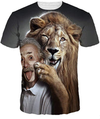 Unisex 3D Print Short Sleeve T Shirt Fashion Couple Tees Tiger Style