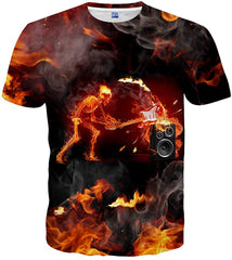 Unisex 3D Pattern Printed Casual Short Sleeve T Shirts Tees Multi color24