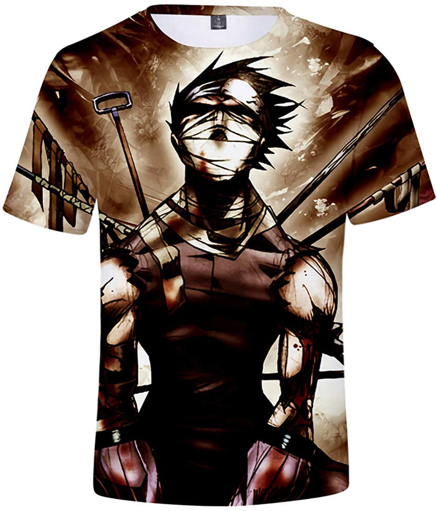 Unisex Novelty Tee Tops 3D Printed with The Japanese Anime Naruto T Shirts for Men Women Weapon