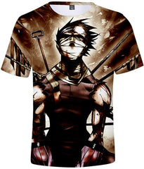 Unisex Novelty Tee Tops 3D Printed with The Japanese Anime Naruto T Shirts for Men Women Weapon