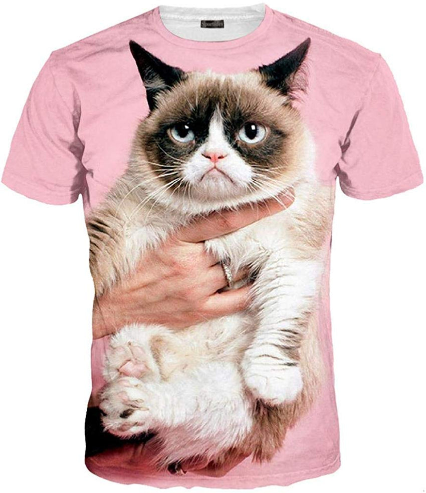 Unisex Men Women Casual 3D Printed Short Sleeves Couple T Shirt Tee LYT091 Lyt105 pink