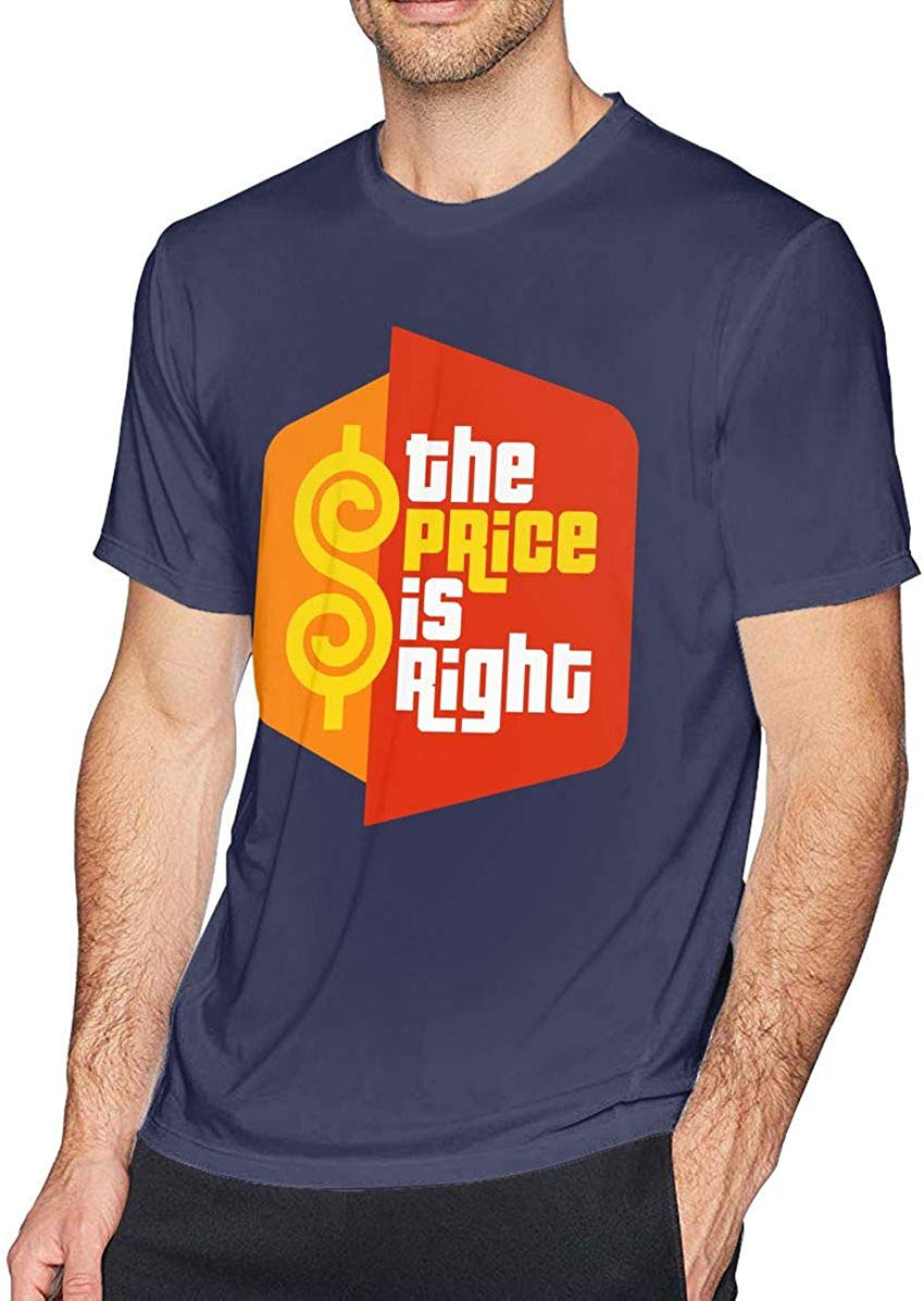 Men's Casual The Price is Right Tee T Shirt Short Sleeve O Neck Cotton T Shirt Sports Tops for Teens Plus Size Shirt Navy