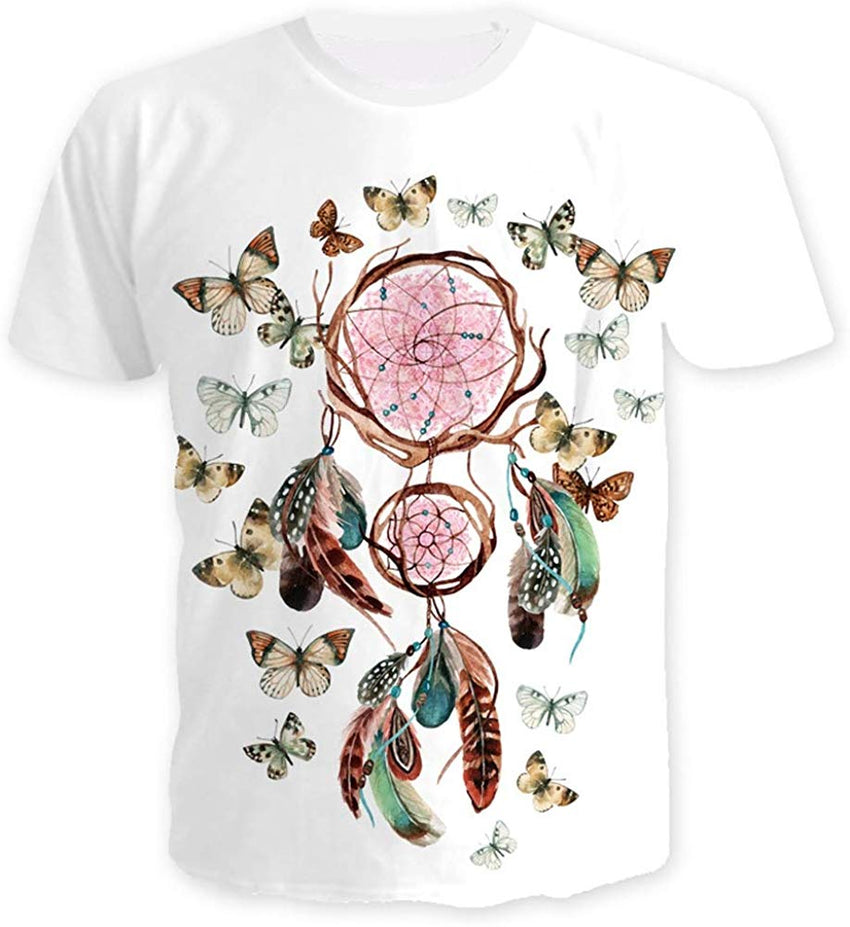 Fashion Mens 3D Digital Printed Design Pattern T Shirts Top Tees Butterfly