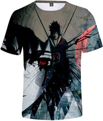 Unisex Novelty Tee Tops 3D Printed with The Japanese Anime Naruto T Shirts for Men Women Blood Tears