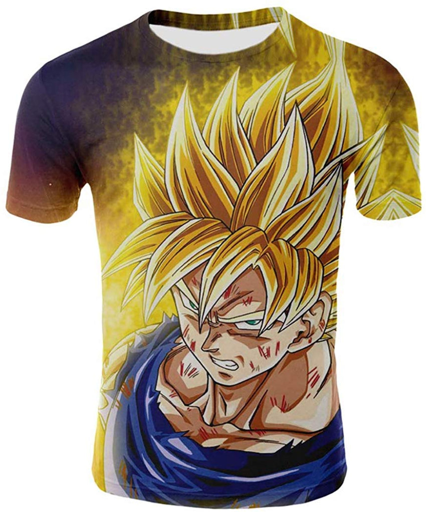 Unisex 3D Dragon Ball Goku Short Sleeve T Shirts Creative 3D Print Anime Tees Color 15