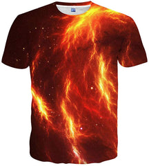 Unisex Casual 3D Print Short Sleeve T Shirt Tees Red 50