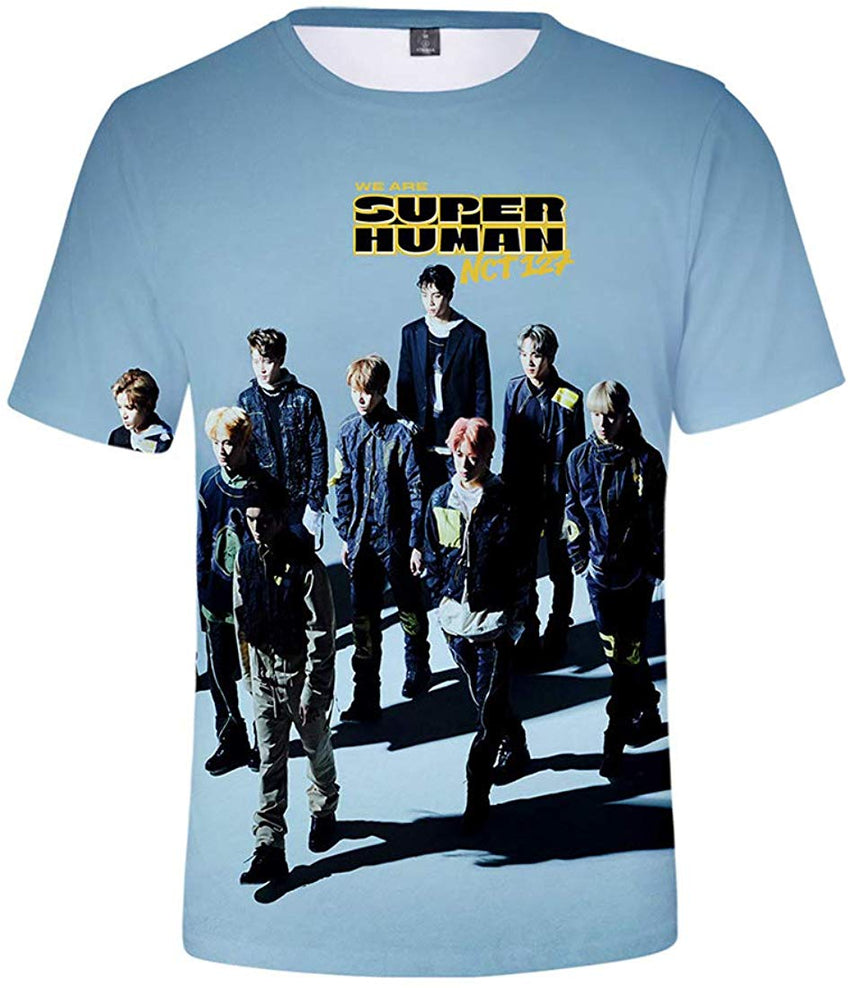 Kpop NCT 127 T Shirt New Album WE are Superhuman 3D Printing Shirt Johnny Haechan Jungwoo Tee for Womens Mens Nct 127 w