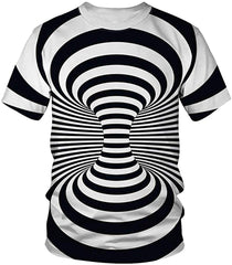 Men's Colorful 3D Animal Galaxy Print T Shirt Short Sleeve Fashion Casual Tees Stripe Vortex