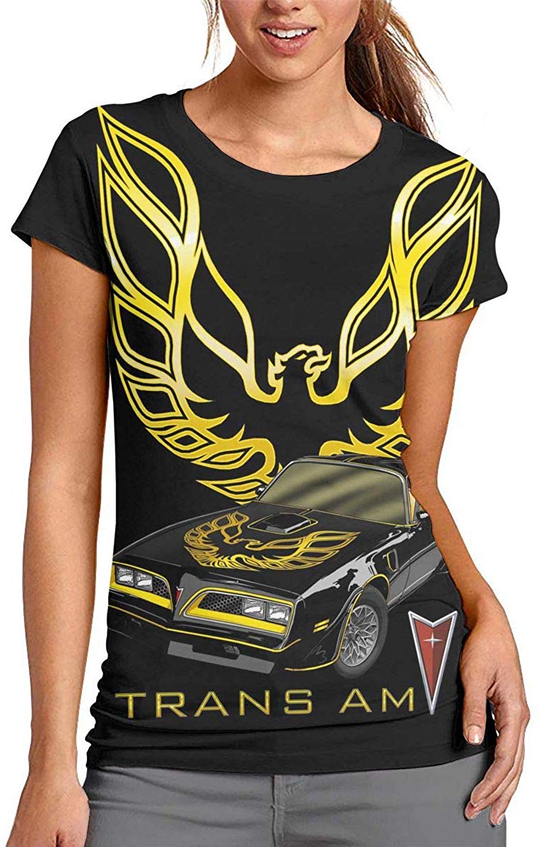 Pontiac Trans Am Firebird Womens Short Sleeve 3D Print Tee Shirts 3D Top T Shirt Black2