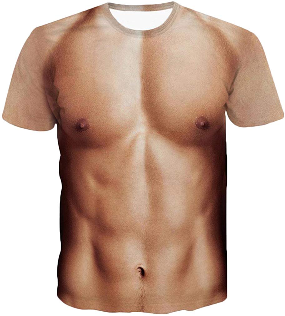 Unisex Men 3D Printed Casual Summer Short Sleeve T Shirts Tees 001muscle