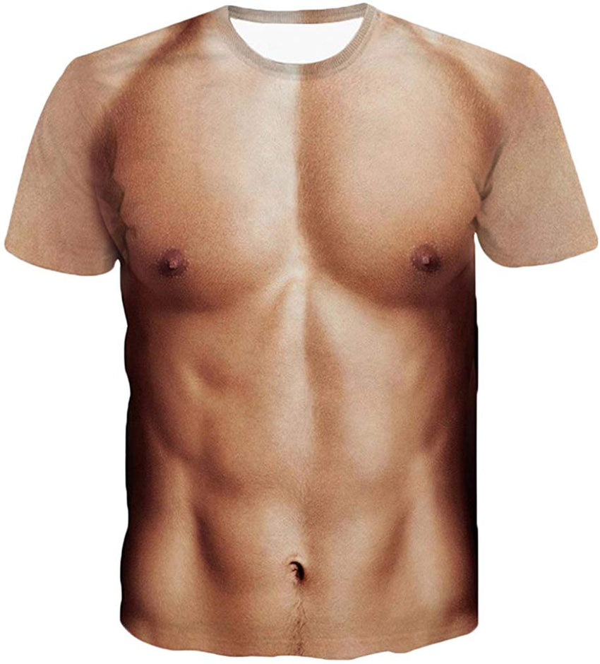 Unisex Men 3D Printed Casual Summer Short Sleeve T Shirts Tees 001muscle