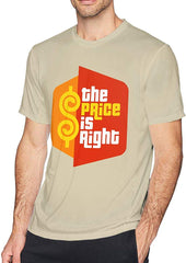 Men's Casual The Price is Right Tee T Shirt Short Sleeve O Neck Cotton T Shirt Sports Tops for Teens Plus Size Shirt Natural