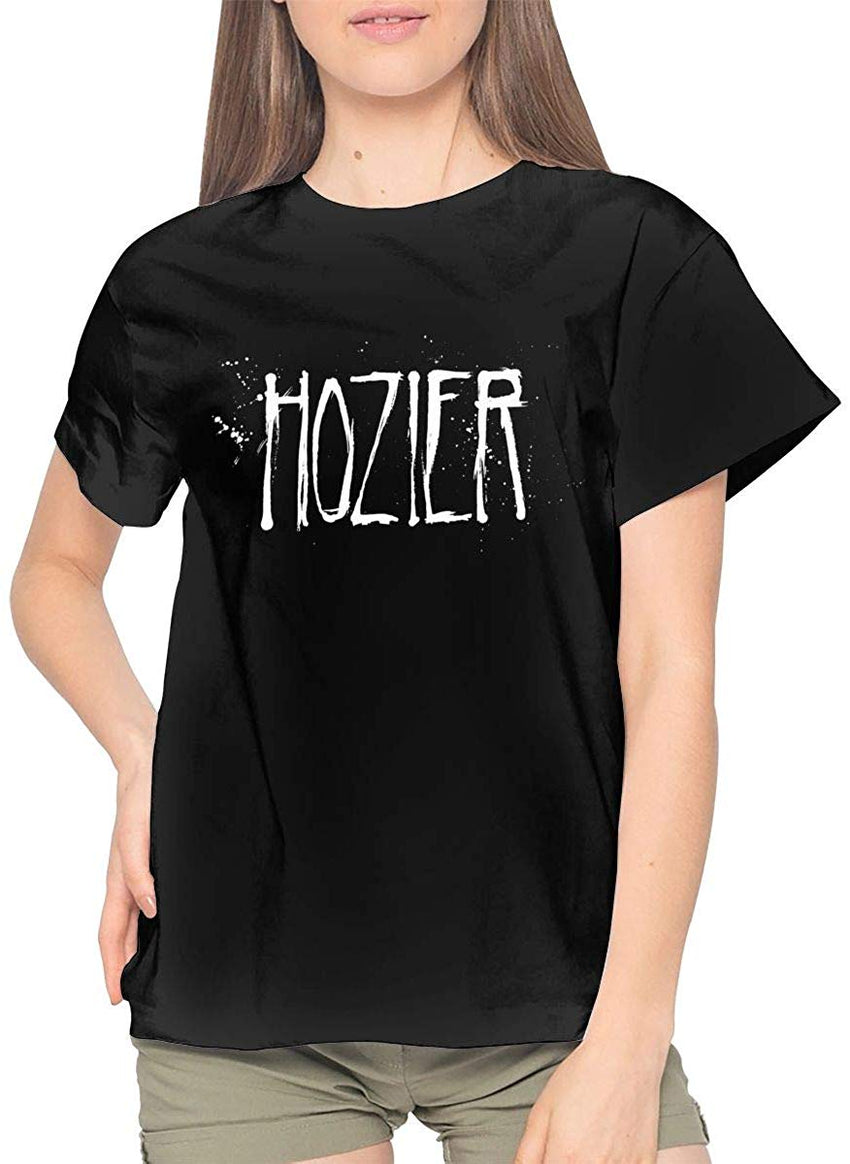 Woman 3D Print Hozier Short Sleeve Tops Tee Ladies Summer Casual Shirt Black