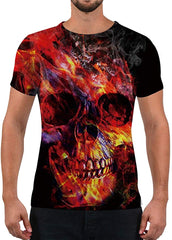 Unisex Fashion 3D Print T Shirts Funny Graphics Pattern Crewneck Short Sleeve Tees for Mens Womens Skull 2