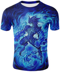 Men's Dragon 3D Printed Short Sleeve Fashion T Shirt,6 Colors,M 3XL The Blue Humanoid Dragon