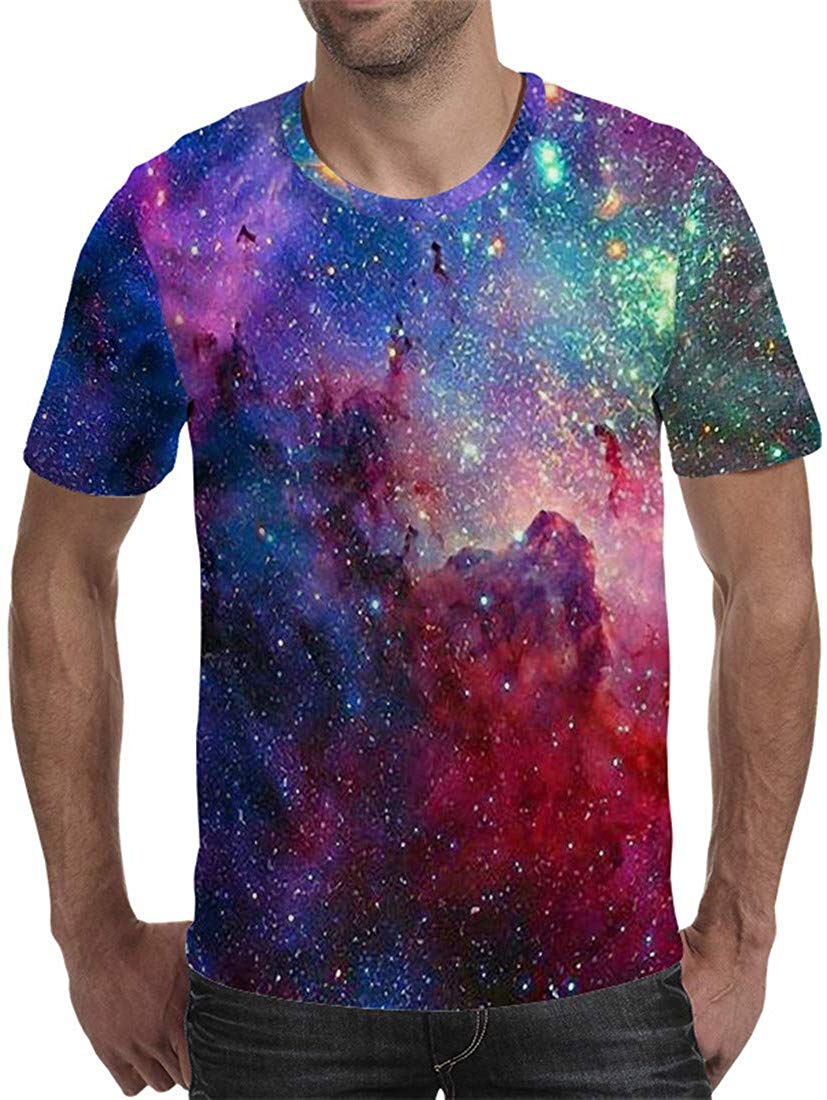 Unisex 3D Printed Tie Dye Creative Funny Summer Casual Short Sleeve T Shirts Tees T03320