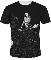 Unisex 3D Print Short Sleeve T Shirt Fashion Couple Tees Black#1