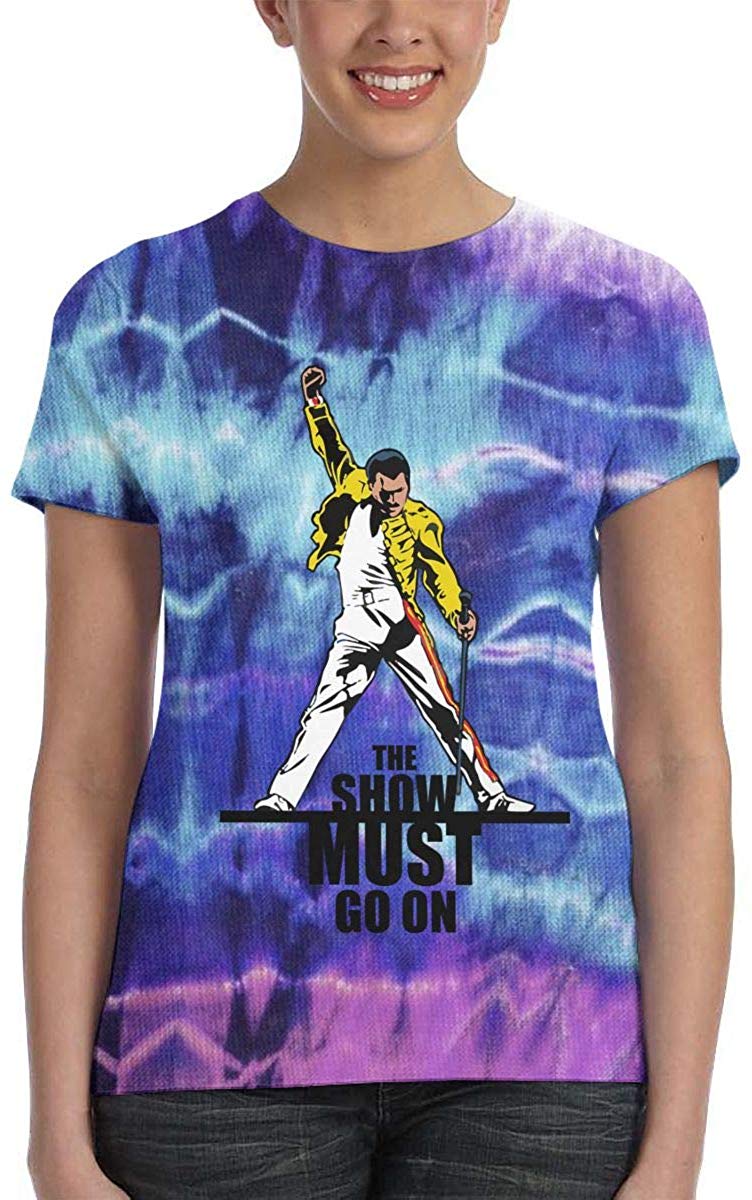 Freddie Mercury Queen Rock Band Women's 3D Tie Dye T Shirt Bohemian Rhapsody T Shirt Tie Dye 7