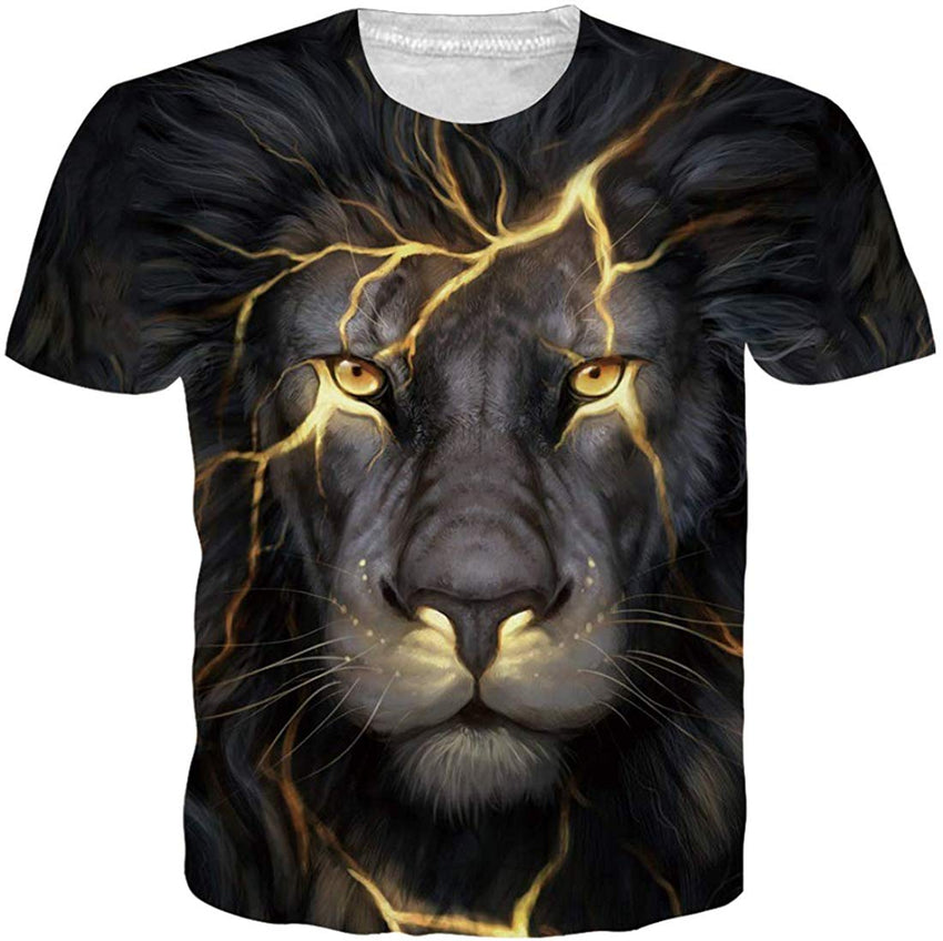Unisex T Shirts 3D Printed Cool Graphic Tees Funny Casual Short Sleeve Tops M XXL Lion