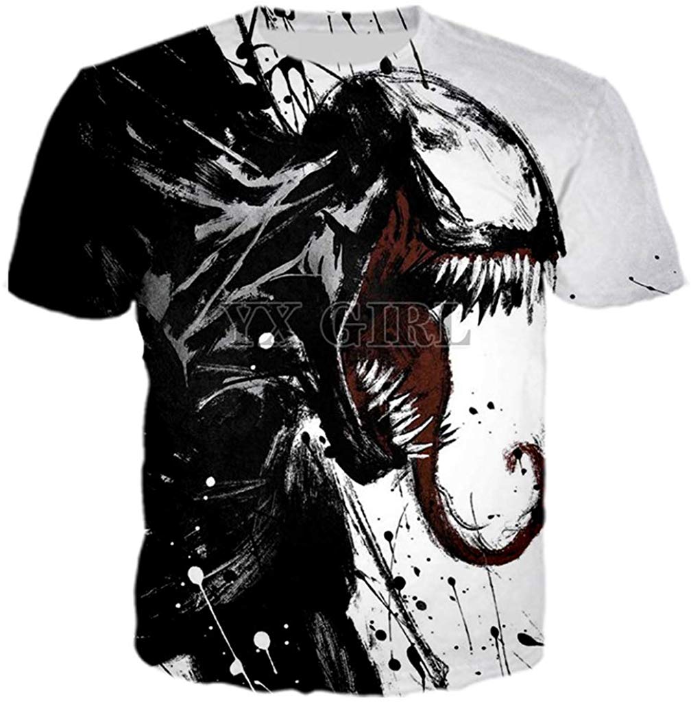 3D Unisex 3D Printed Spiderman Venom Villain Skull T shirt Funny Turtle T shirt