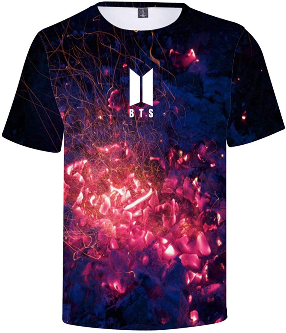 Women's Novelty T Shirts Kpop BTS Tee Tops Bangtan Boys 3D Printed Shirts J Hope RM Jimin V Jung Kook A firework