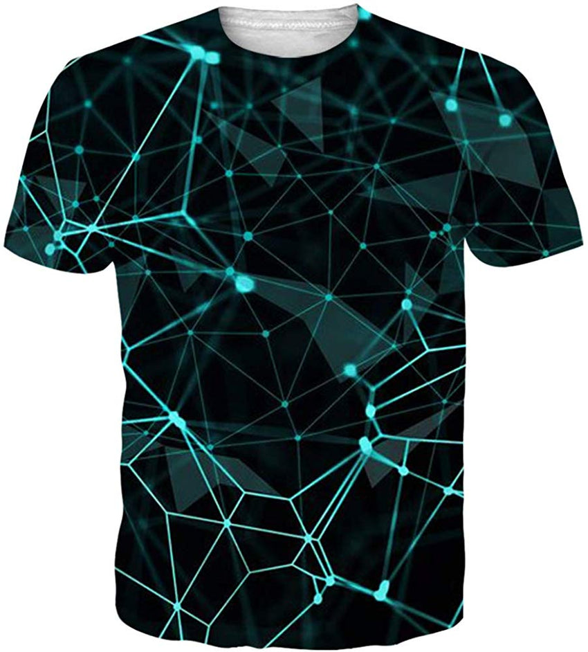 Men Women 3D Novelty Graphic T Shirts Short Sleeve Crewneck Tie Dye Tee Tops for Casual Technology