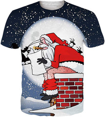 Unisex 3D Creative Print Short Sleeve T Shirt Casual Graphic Tees Christmas B