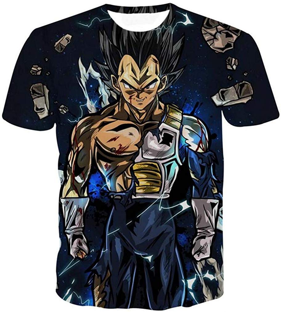 3D T Shirt Anime Dragon Ball Z Super Saiyans Print Short Sleeve #18 Nature