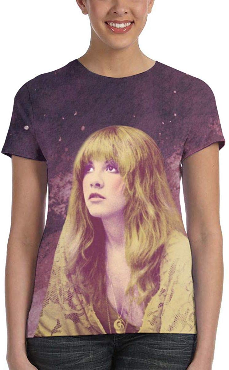 Back to The Gypsy That I was Women's 3D Print Graphic Hippie Music T Shirt Stevie Nicks Retro T Shirt White3