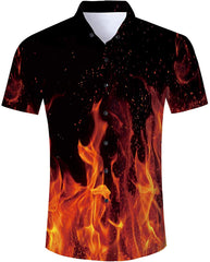 Unisex Short Sleeve 3D Digital Printed Personalized T Shirts Tees Fire Flame shirt