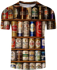 Summer Men's Clothing O Neck Clock Jacket Beer Short Sleeved 3D T Shirt Large Size 5XL Txkh3085