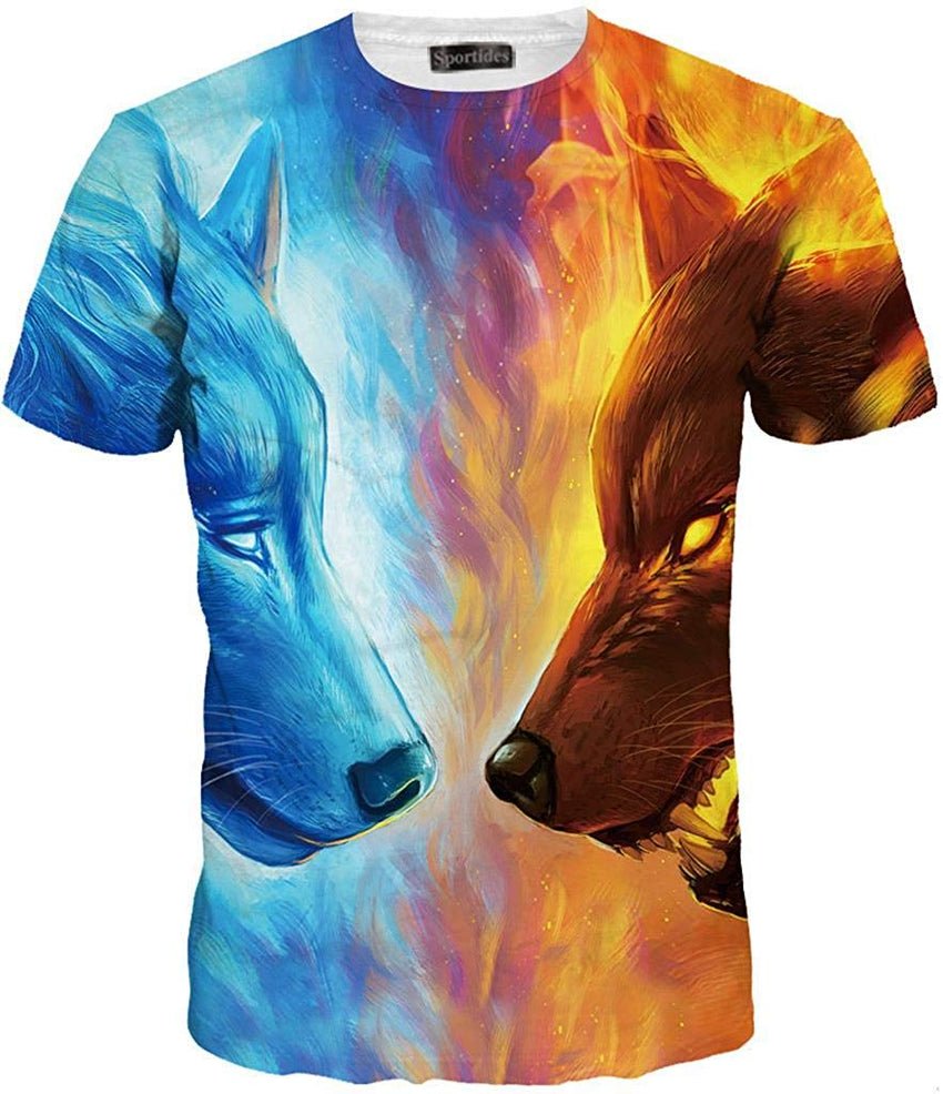 Unisex Men Women Casual 3D Printed Short Sleeves Couple T Shirt Tee LYT001 Lyt027 multicolor